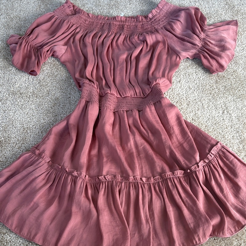Naked Zebra pink off the shoulder dress Size S